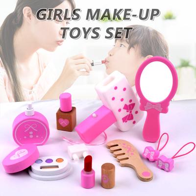 Kinder Holz Simulation Mädchen Prinzessin Make-up Kosmetiktasche Set Spielzeug