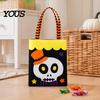 Reinforced Handle Candy Totes Halloween Bag, Cute Pumpkin Ghost Tote for Kids, Spooky Festive Party Favor Cartoon Pattern Treat Bag Party,