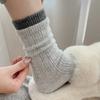 Gray Socks Stacking Socks Fleece Thickened Warm Wool Socks Color Matching Double-Layer Cashmere Medium Tube Socks