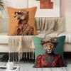 Fashion With Wreath Animals Pillow Case Pillowcase, Double-sided Printed, Sofa Cushion, Bedroom Headboard Pillow