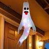 Festival Party Supplies 47 Inch Halloween Hanging Ghost Windsock with LED Lights, Luminous Flying Ghosts Knitted Fabric Flag Wind Socks for