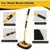 Ordenado 15°Curved Car Wash Brush With Long Handle, 43" Car Cleaning Brush With Extension Pole, Microfiber RV Wash Mop Scratch-Free, Exterior Washer