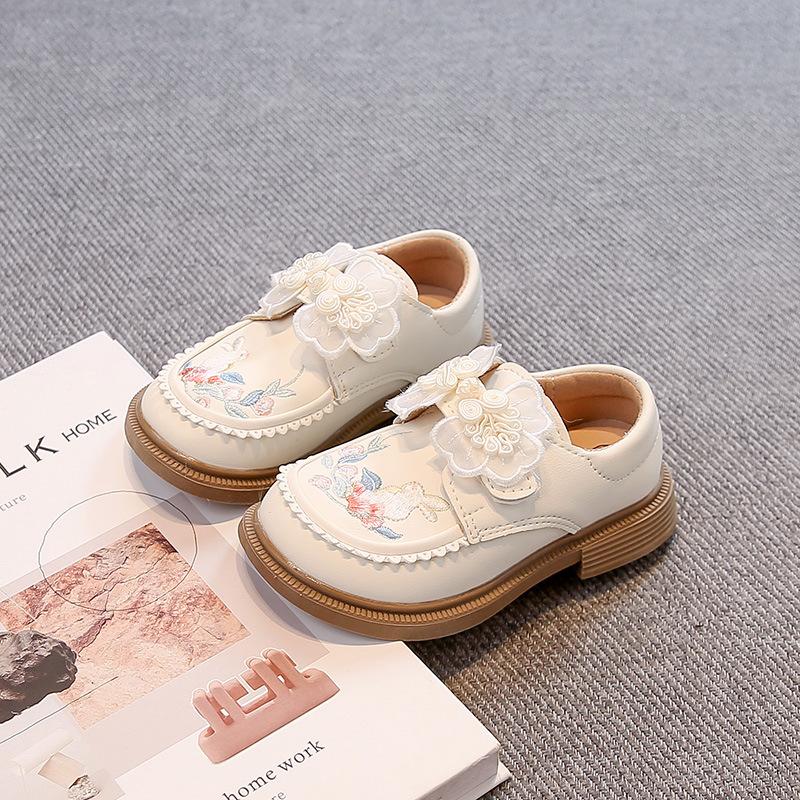 

Girls Chinese Embroidered Princess Shoes Soft Sole Toddler Ballet Flats size 26