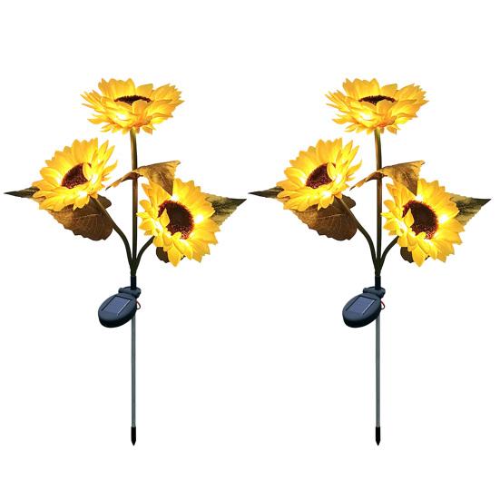 Solar Sunflower Garden Light, Realistic Sunflower Solar Powered Outdoor Light, Waterproof Auto On/Off Decorative Light for Patio Backyard