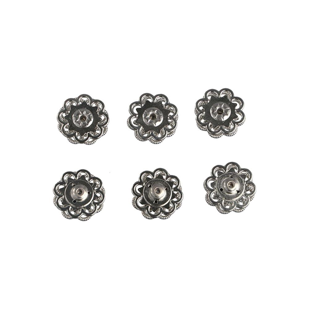 

DIY 23mm Metal Flower Shape Fabric Snap Button Clothes Accessory Apparel Sewing Buttons