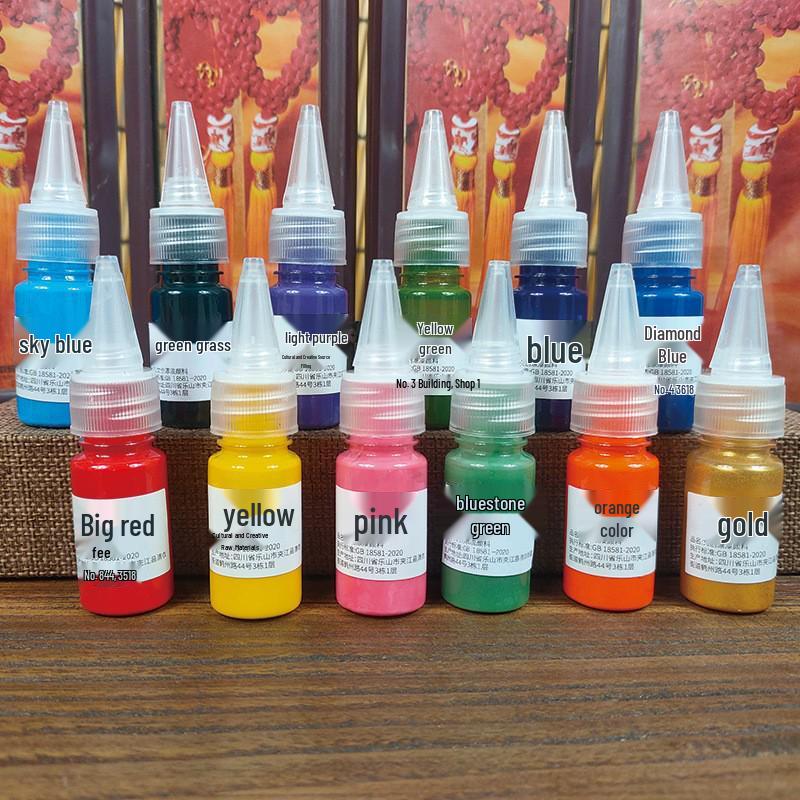 DIY Lacquer Round Fan Painting Set - Includes Pigment and Absorbent Paper