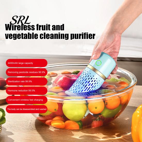 Electric Produce Purifier Portable Fruit Vegetable Cleaner, Cordless Food for Meat Cleaner And Seafood, IPX7 Waterproof Washing Device Home