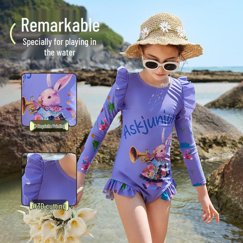 ASK JUNIOR Girls' One-Piece Summer Swimsuit