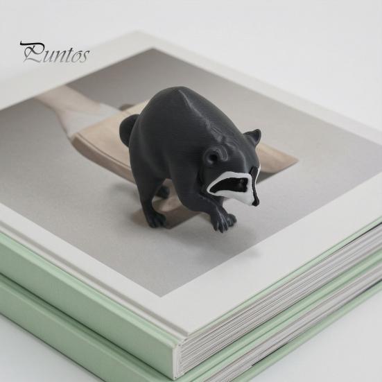 Quirky Table Decorations 3D Printed Racoon Figurine, Cute Raccoon Statue, Funny Desk Buddy, Animal Statue Small Collectible Figure for Home