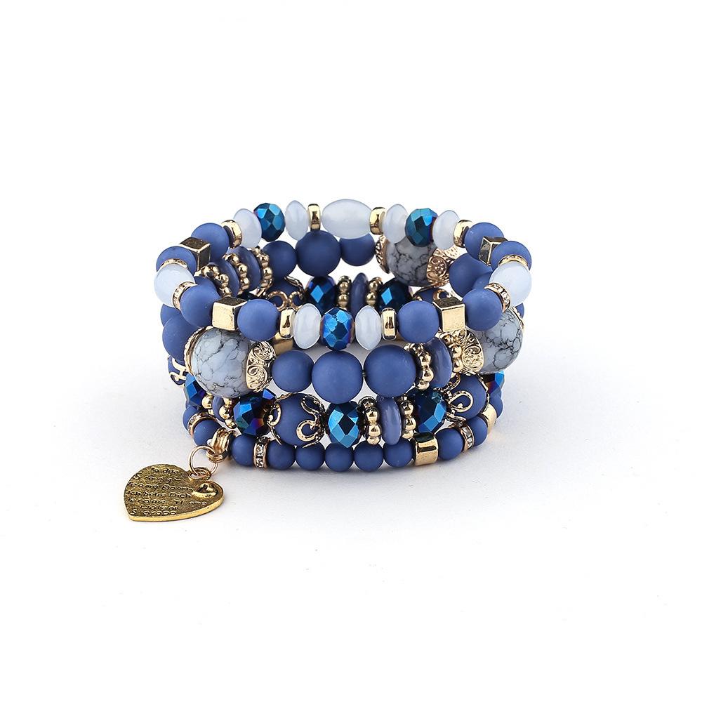 JYL TS Bracelet  Bohemian Elephant Heart Pendant Multilayer Brings Luck & Harmony