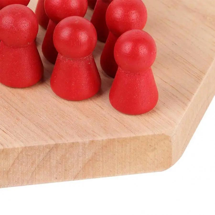 Wooden Educational Board Kids Classic Halma Chinese Checkers Set Strategy Family Game Pieces