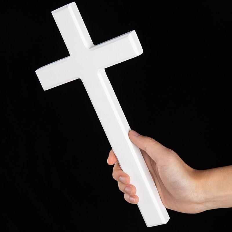 Croci da Parete in Legno per Arredamento Casa Croci di Legno per Parete Croce da Parete Cristiana Croce Decorativa da Parete Bianca Gesù Cristo Chiesa