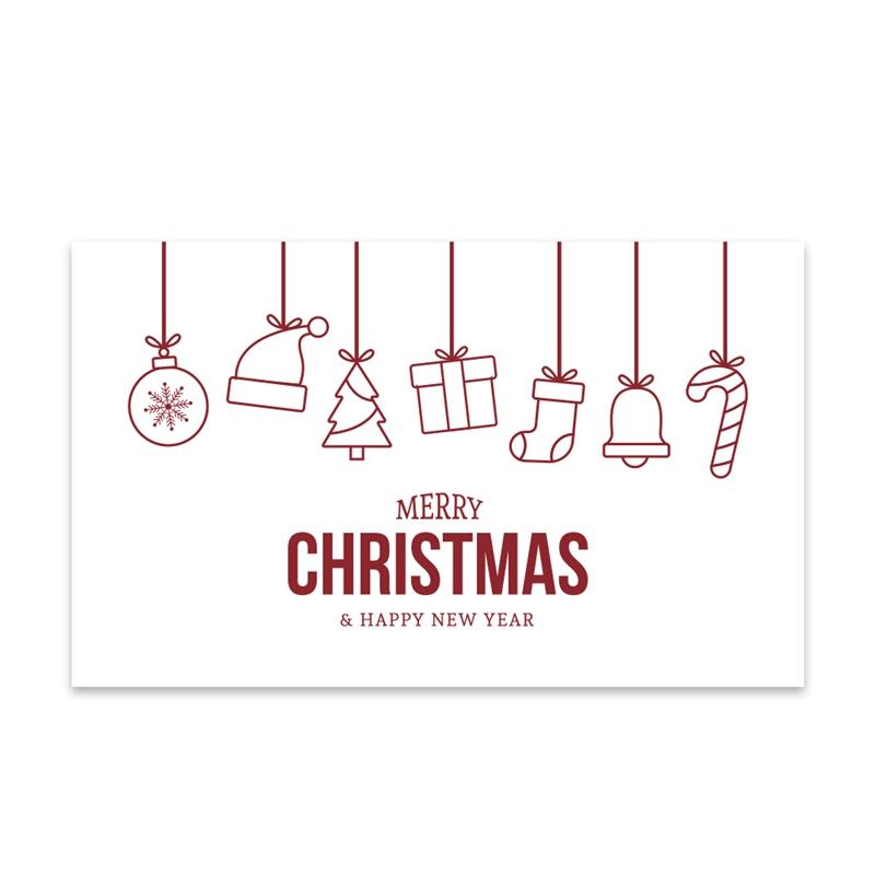 30Pcs Merry Christmas Gift Cards Greeting Card Christmas Tree Stickers Cute Design For 2022 New Year Gift decoration card
