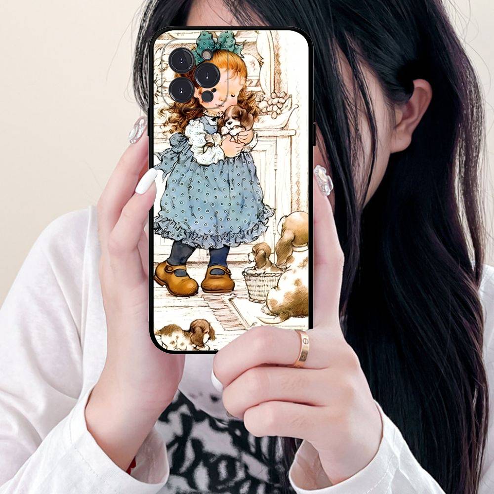 Sarah Kay Girls Cute Soft Back Phone Cover Case For IPhone 17 16 Pro Max 15 12 11 16e 13 Mini 14 15 Plus