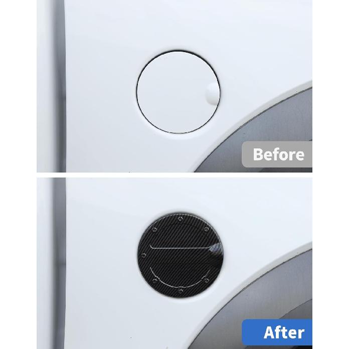 Fit for 2009-2014 Ford F-150 Fuel Gas Filler Tank Door Cap Cover, Carbon fiber Gas Tank Cap Fuel Filler Door Cover Trim Exterior Accessories, Carbon