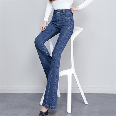 Outono Inverno Novo Espesso Quente Cintura Alta Calças Flare Slim Casual Calças Jeans para Mulheres Calças Elásticas Vintage Streetwear Femininas