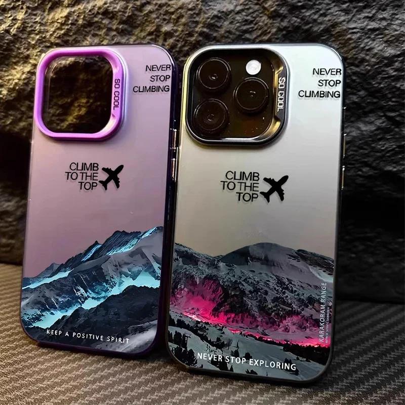Snow Mountain Airplane Case For IPhone 17 14 16 15 12 11 Pro Max 13 16E 17E Air Plus Anti fall and anti slip case