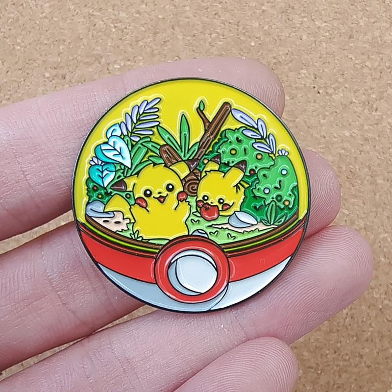 Delicacy Anime  Pikachu Enamel Pin Poke Elf Ball Brooches Lapel Pins for Backpack Briefcase Badges Fashion Jewelry Gifts