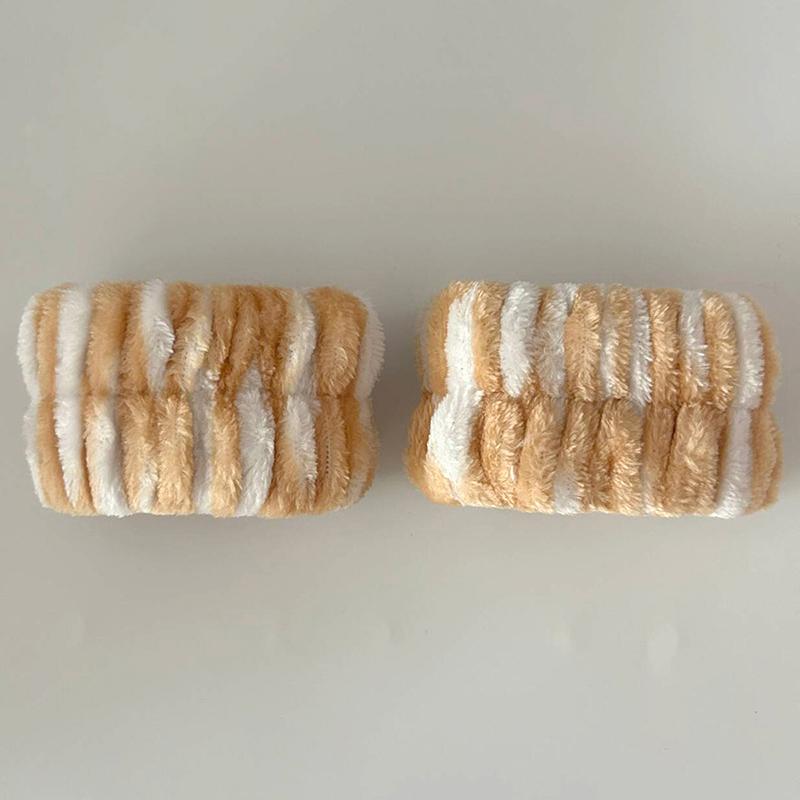 3 Stück/Set Niedliche Katze Ohr Leopardenmuster Plüsch Stirnband Für Frauen Mädchen Spa Gesicht Waschen Und Make-up Stirnband Elastisches Handgelenkband