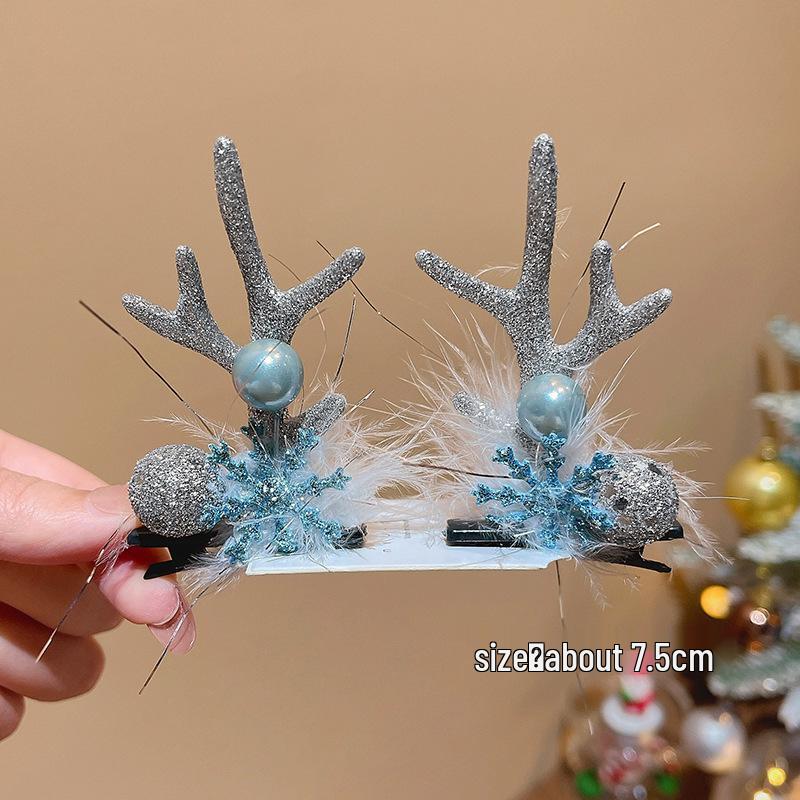 Mori Style Reindeer Antler Ears Christmas Hair Clip - Cute Kids' Hairpin Accessory