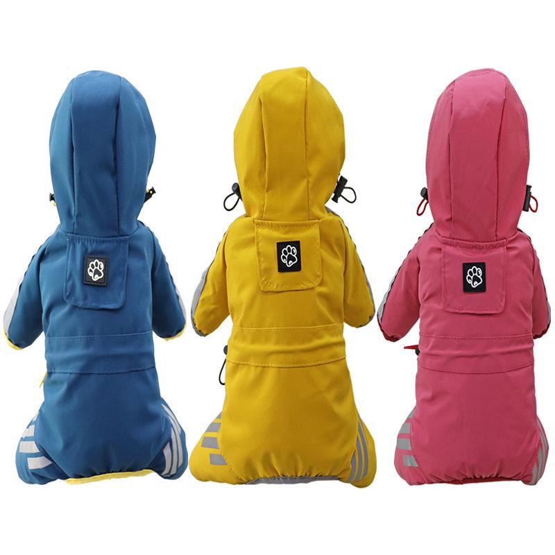 Pelerină de ploaie PU reflectorizantă cu glugă pentru câini - Disponibilă pentru rase mari și mici