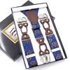 Men'S Six-Clip Suspender Belt Jacquard Strap 3.5 Six-Clip Printed Webbing Six-Clip Wide Strap Clip