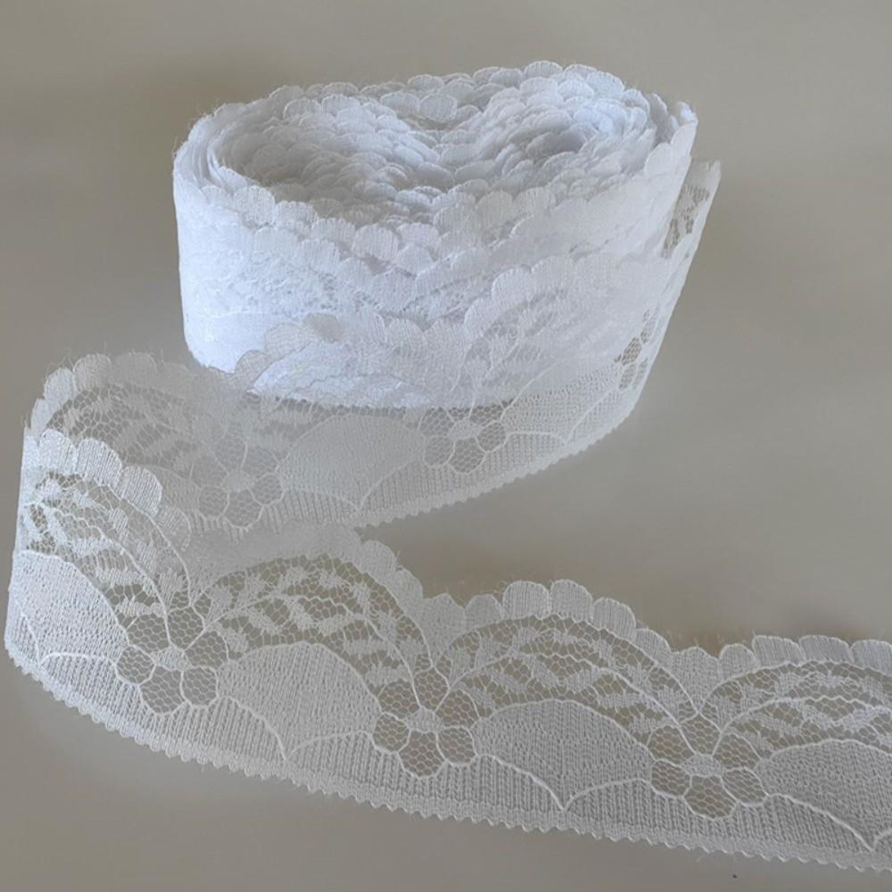 New Mesh Embroidery Lace Ribbon Tape Woven Cotton Non-Stretch Lace Tape Unilateral Flower Lace Trim Curtain Craft