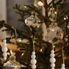 3 Stück Weihnachtsbaumhängeornamente Holzperlen Schnur Anhänger Weihnachtsdekorationen Party Neujahr Heimdeko Weihnachtsgeschenke