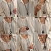 Resin Round Hollow Pendant Necklaces For Women Trendy Black Leather Rope Long Sweater Chain Necklaces Party Jewelry