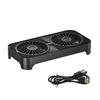 USB Powered Cooling Stand Double Fans Quiet Operation High Airflow Cooling Base for Home and Office