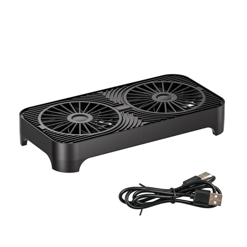 

USB Powered Cooling Stand Double Fans Quiet Operation High Airflow Cooling Base for Home and Office 1