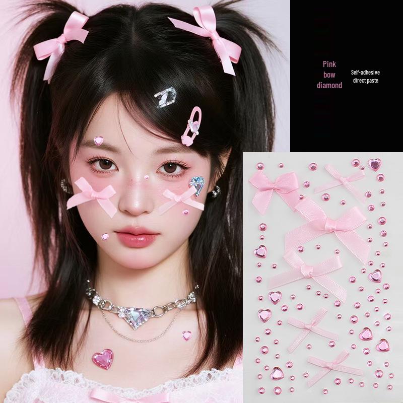 Blue Star Diamond Face Stickers: Adhesive Rhinestone Designs for Tear Eye Makeup, Perfect for Music Festivals.