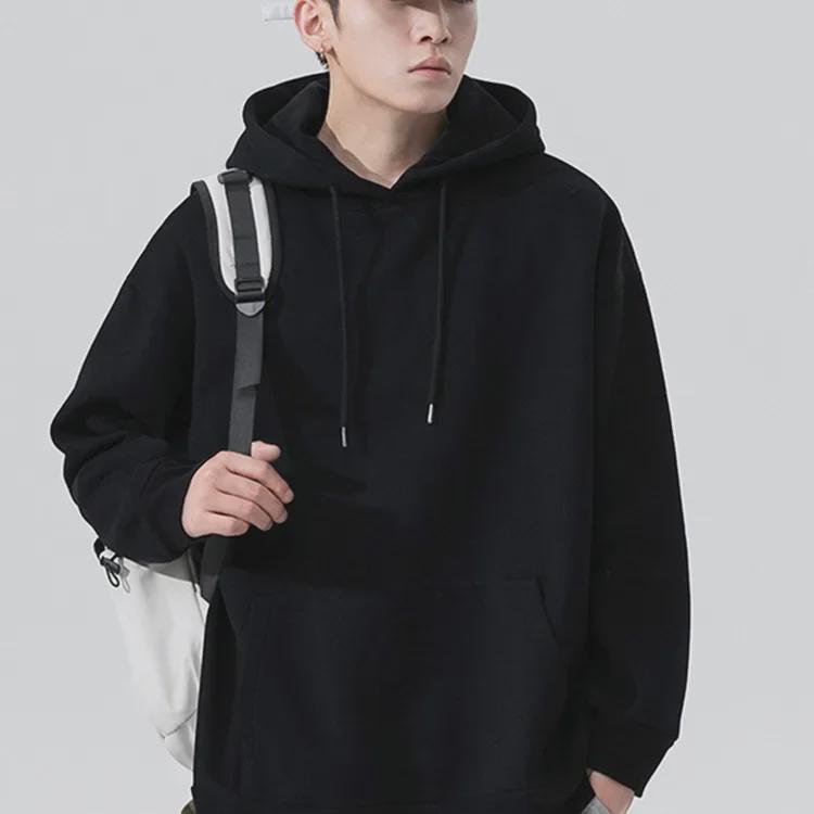 Unisex Oversized Solid Color Hooded Sweatshirt - Long Sleeve Pullover with Pocket