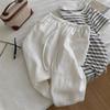 Women's White Anti-Wrinkle Tencel Linen Wide-Leg Pants - Summer Petite Draping Straight-Leg Style