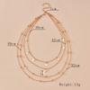Light Luxury Style Star Fringed Moon Pendant Multi-layer Chain Metal Necklace