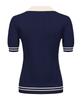 E.PARCA Blue Ponce Knit Short Sleeve Top