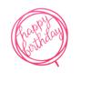 Round Happy Birthday Letter Cake Topper Acrylic DIY Cupcake Cake Smash Candle Party Handmade Stick