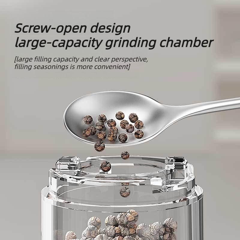 Electric Salt and Pepper Grinder Set USB Rechargeable Spice Mill Adjustable Coarseness for Kitchen Cooking BBQ Seasoning Use