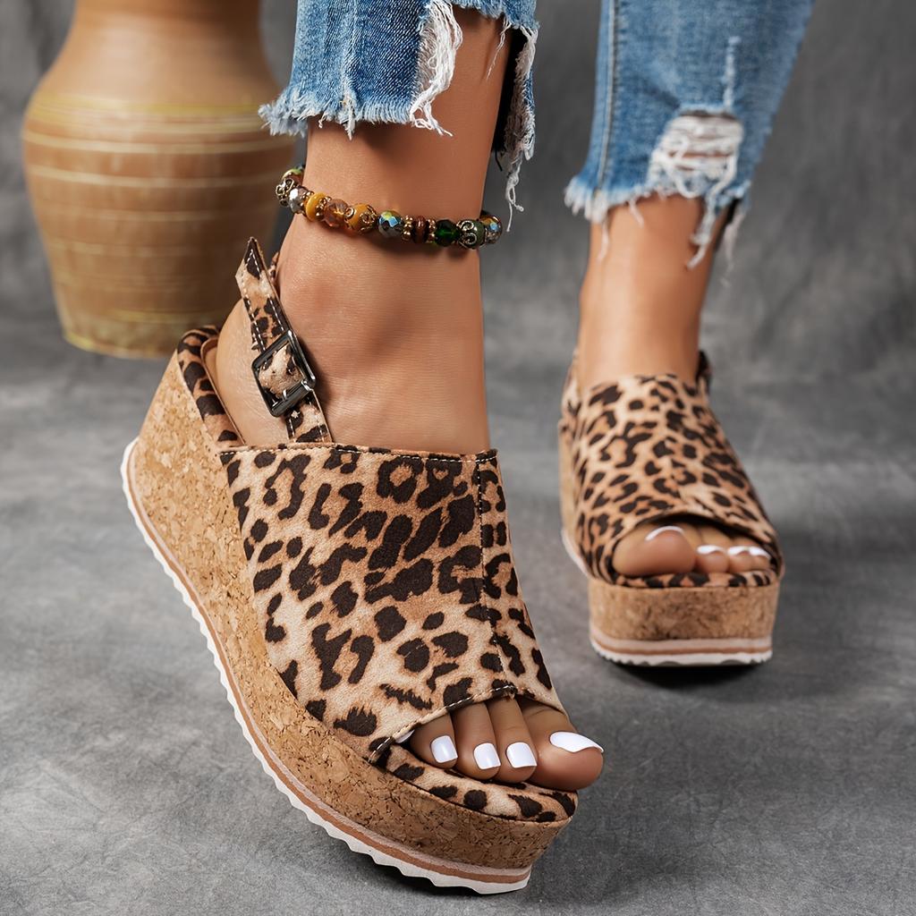 Women'S Platform Sandals with Design And Wooden Texture for The Beach., Women Shoes