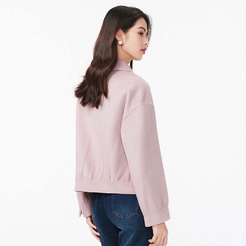 JESSIE Women's Peter Pan Collar Blended Woolen Cropped Coat