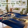 Crystal Velvet Square Rug Custom NameKylian Mbappe Pattern Non Slip Home Floor Decor Rug