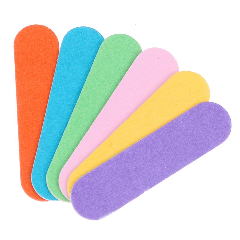 100Pcs/Lot 6Cm Mini Nail Files Art Tools Artificial Sander Paper Buffers Disposable Cuticle Remover Buffers Slim Crescent Grit