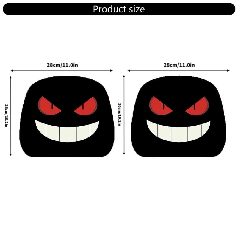 Festive Car Interior Decoration Headrest Covers Playful Halloween Graphics Comfort Fit Polyester Fabric Driver Gift 2pcs