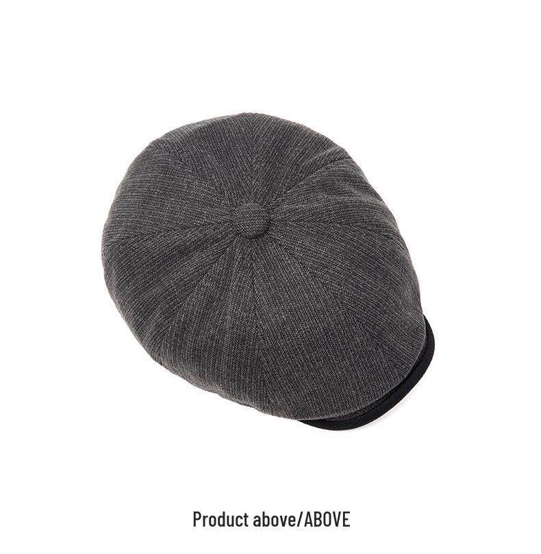 Autumn/Winter Wool Newsboy Cap: Unisex Warm Beret, British Retro Flat Cap, Men's Octagonal Duckbill Cap