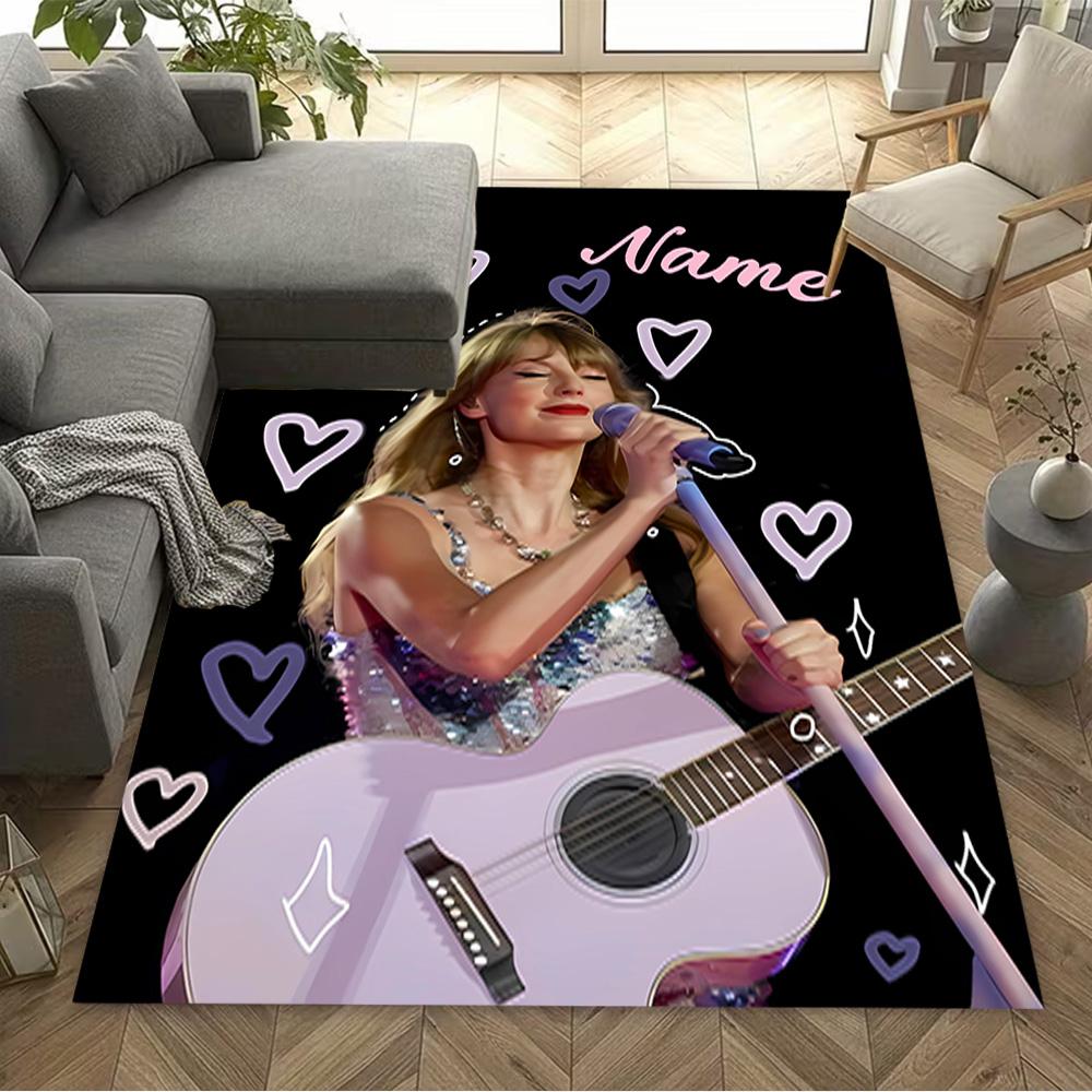 Love Song Performance Personalized Name Floor Rug Office Rug Design for Decorate room Playrooms Dining Room Outdoor Anti-slip Rug Decorate Offices