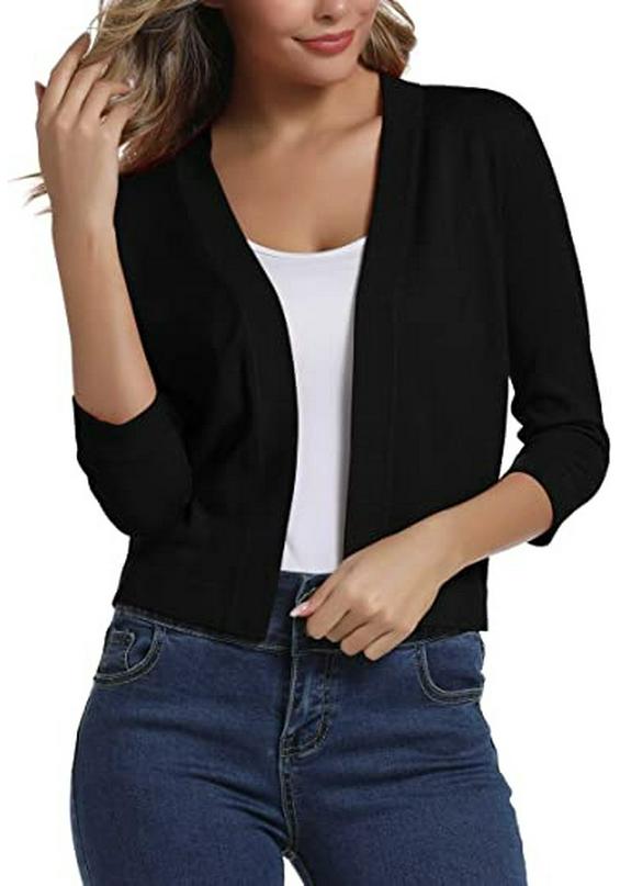 Versatile Women's Knit Cardigan Sweater - Simple, Short Jacket for Spring and Autumn