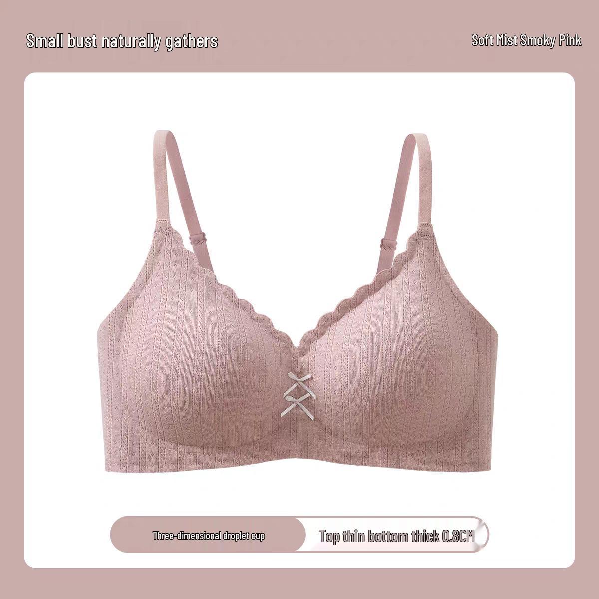 Seamless Floral Push-Up Wireless Bra for Enhanced Small Bust Support S