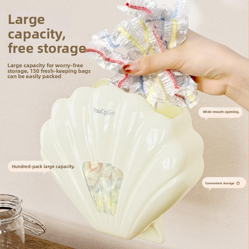 1PCS New Shell Fresh-keeping Storage Box Kitchen Wall-mounted Storage Box Creative Punch-free Kitchen Storage Rack