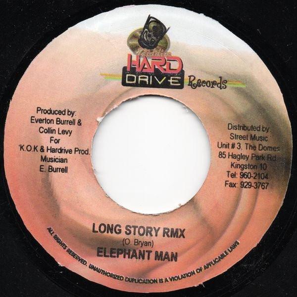 

7inch Record ELEPHANT MAN / PROBLEM - Long Story RMX / Highest Grade NONE Hard Drive Reco 2004 Jamaica Reggae, Ska & Dub Used