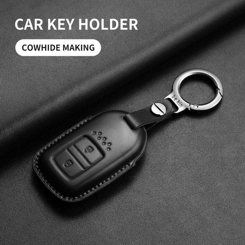 Leather Car Key Case Cover for Honda Odyssey Xrv Civic HR-V Crv Accord Integra Durable Car Key Fob Shell Decorative Accessories